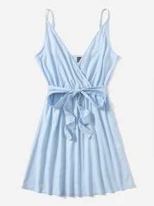 SHEIN فستان كامي بحزام ذاتي