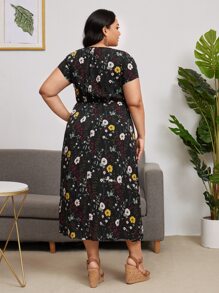 EMERY ROSE Plus Allover Floral Print Dress - Multicolor - View 2