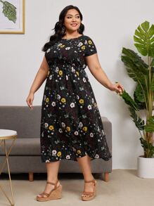 EMERY ROSE Plus Allover Floral Print Dress - Multicolor - View 4