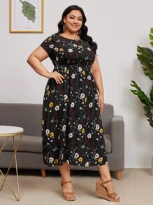 EMERY ROSE Plus Allover Floral Print Dress - Multicolor - View 5