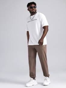 Manfinity Quần thể thao Nam Dây kéo Nghề thêu Túi Loại bướm - Cà phê nâu - Xem 3