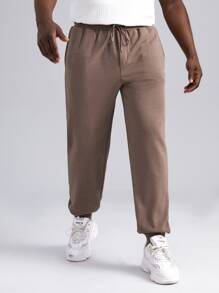 Manfinity Quần thể thao Nam Dây kéo Nghề thêu Túi Loại bướm - Cà phê nâu - Xem 5