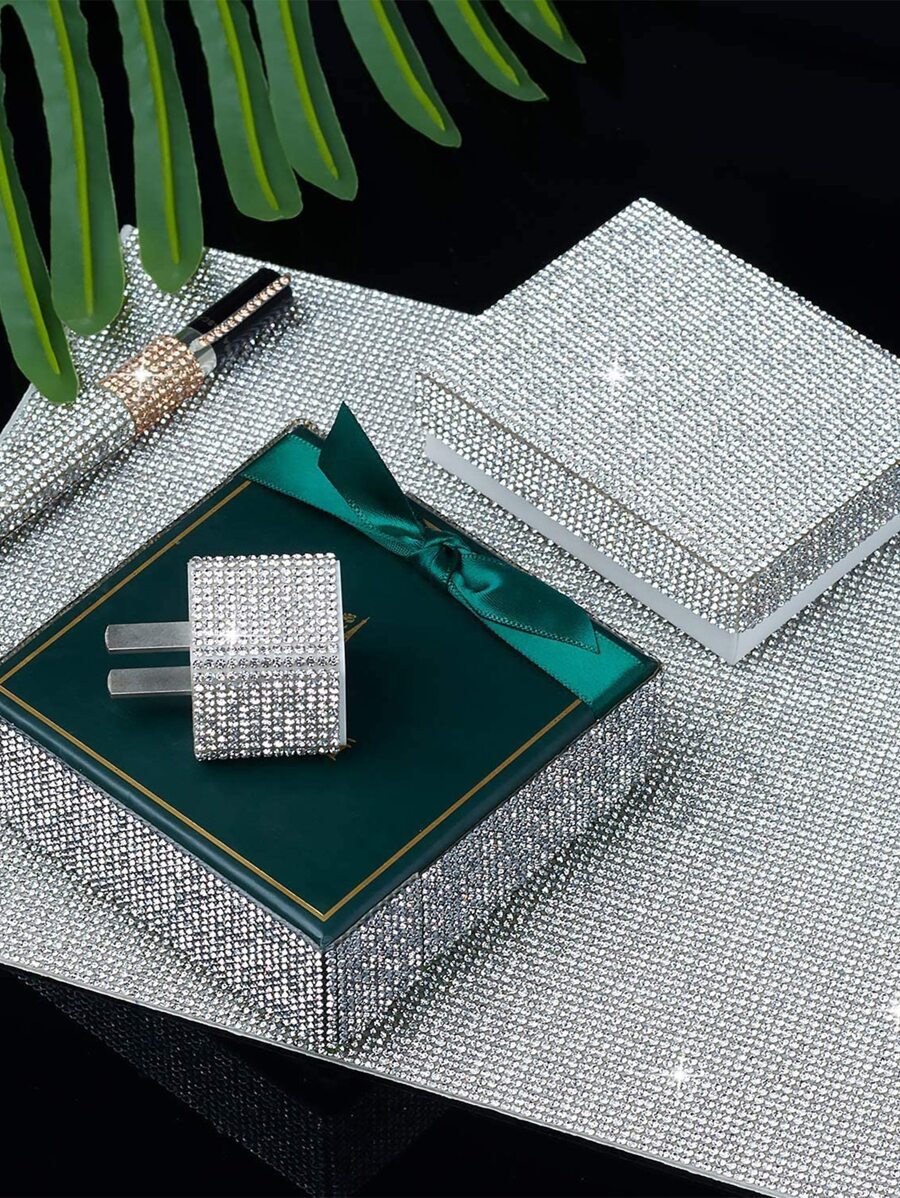 1卷鑽石裝飾DIY面料 - 銀色 - 查看 1