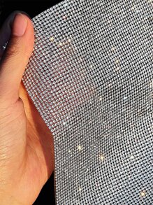 1卷鑽石裝飾DIY面料 - 銀色 - 查看 3