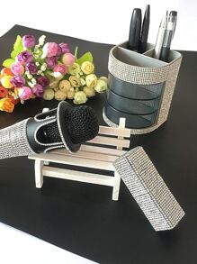 1卷鑽石裝飾DIY面料 - 銀色 - 查看 4