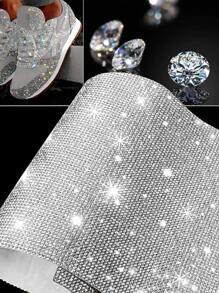 1卷鑽石裝飾DIY面料 - 銀色 - 查看 6