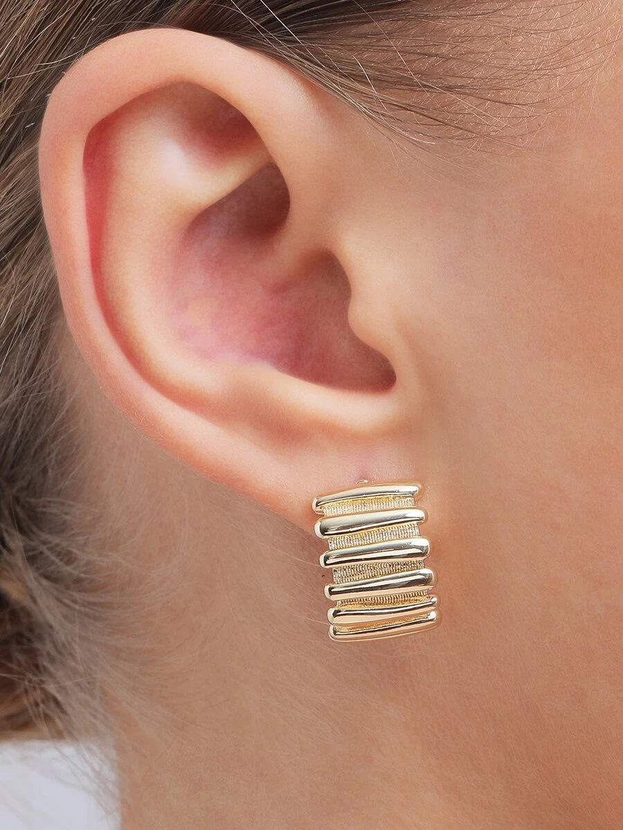 Bông tai vòng cuff đơn giản - Vàng - Xem 1