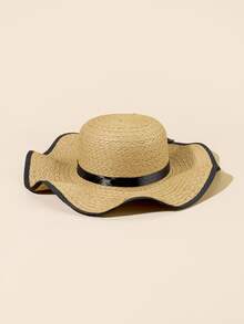 Ruy băng trang trí mũ rơm - Màu Khaki - Xem 2