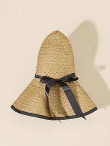 Ruy băng trang trí mũ rơm - Màu Khaki - Xem 3