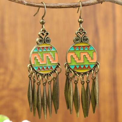 Metal Tassel Drop Earrings