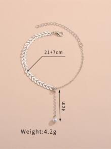 Vòng chân quyến rũ bằng ngọc trai giả - Bạc - Xem 3