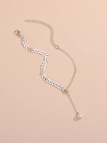 Vòng chân quyến rũ bằng ngọc trai giả - Bạc - Xem 4