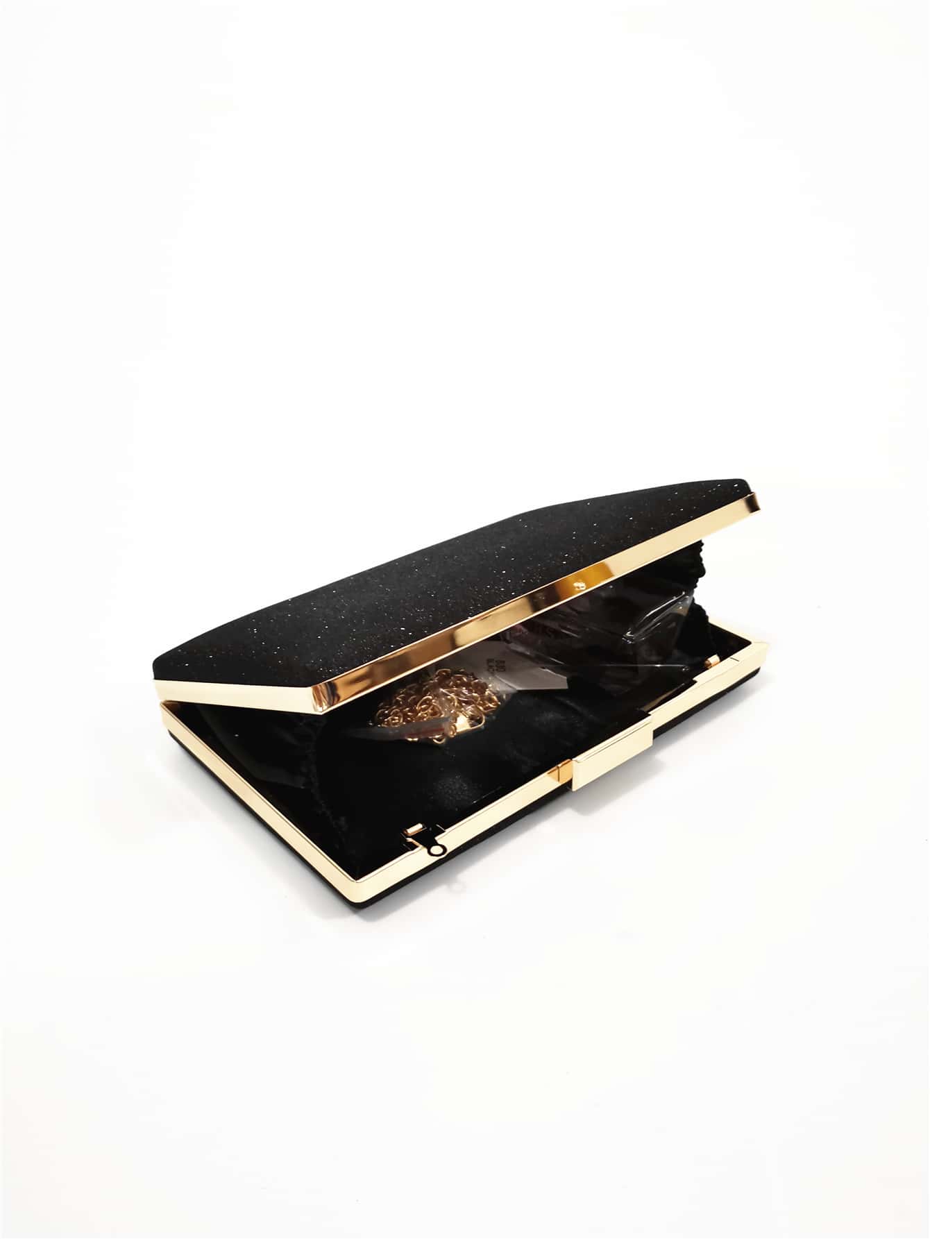 Glamorous, Elegant, Exquisite, Quiet Luxury Sequin, Stylish, Luxury, Shiny Mini Allover Glitter Decor Chain Box Bag, Perfect Bride Purse For Wedding, Prom & Party Events Evening Bag, Dinner Bag For Party Girl, Woman - Black - View 4