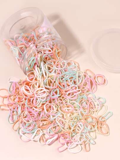 500pcs/Pack Colorful Disposable Hair Ties, Suitable For Girls' Daily Hair Accessories