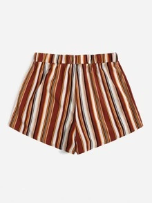 Shorts de rayas de colores con cordón delantero - Multicolor - Ver 2