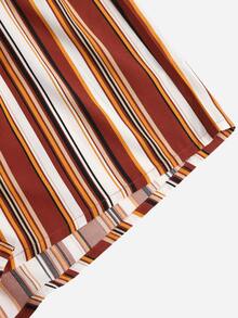 Shorts de rayas de colores con cordón delantero - Multicolor - Ver 5