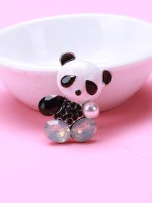 Rhinestone Decor Panda Design Brooch - Nhiều màu - Xem 6