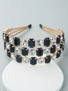 皇室風格鑽石裝飾頭帶 - 彩色 - 查看 2