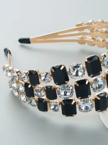皇室風格鑽石裝飾頭帶 - 彩色 - 查看 3