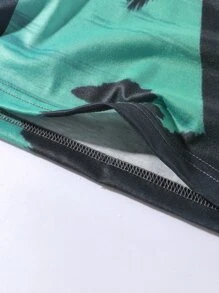 Manfinity 男士字母和椰子樹圖案拼接邊背心上衣 - 彩色 - 查看 4