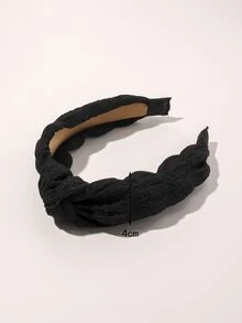 素色寬髮箍 - 黑色 - 查看 3