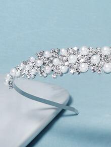 Băng đô giả ngọc trai và kim cương giả - Bạc - Xem 4