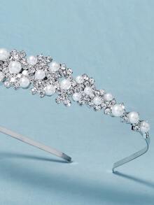 Băng đô giả ngọc trai và kim cương giả - Bạc - Xem 5