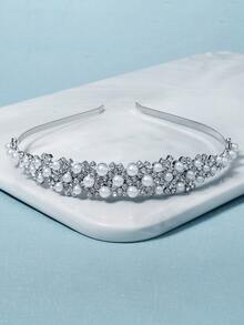 Băng đô giả ngọc trai và kim cương giả - Bạc - Xem 6