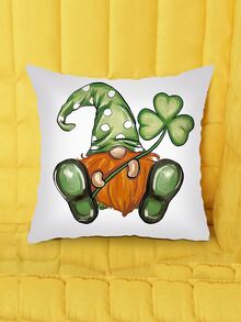 Lucky Clover & Gnome Print Cushion Cover Without Filler - Nhiều màu - Xem 2