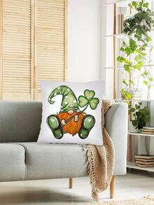 Lucky Clover & Gnome Print Cushion Cover Without Filler - Nhiều màu - Xem 3