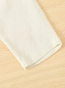 小男童素色假口袋長褲 - 米色 - 查看 3