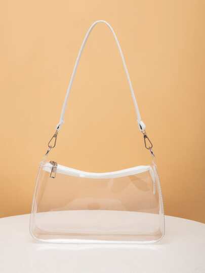 Genomskinlig väska, Stadium Godkänd 12 X 12 X 6 Genomskinlig genomskinlig väska för konserter Sportevenemang Festivaler, vattentät, sandtät genomskinlig väska, strandsport picknick snacks klar väska för kvinnor