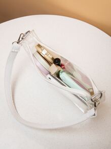 透明包，體育場核准12 X 12 X 6透明手提袋，演唱會體育活動節日必備，防水、防沙透明袋，沙灘運動野餐小食透明手提袋(女士專用) - 無色 - 查看 4