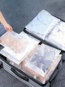 4 chiếc Túi đựng đồ du lịch chống bụi in hoa cúc - trắng - Xem 3