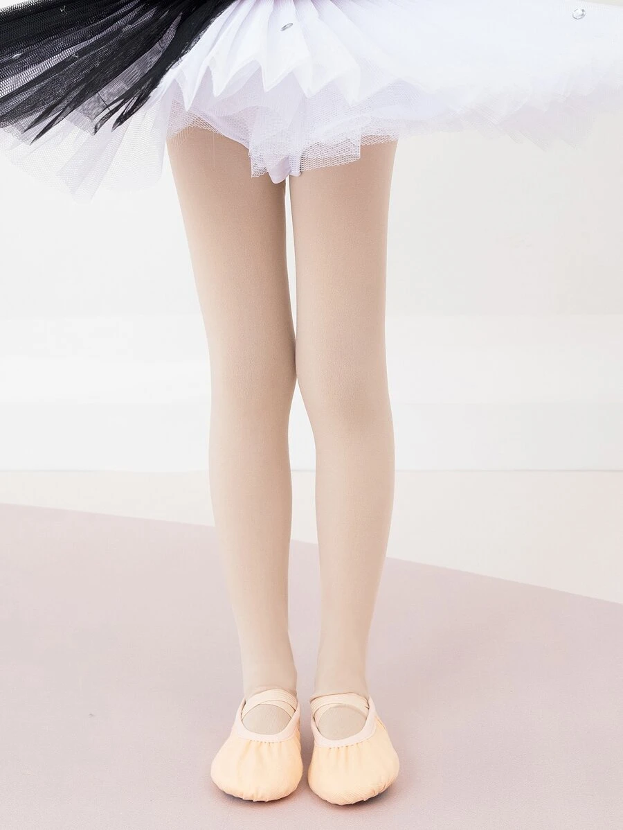 Quần tất đơn giản rắn chắc cho bé gái - Màu be - Xem 1