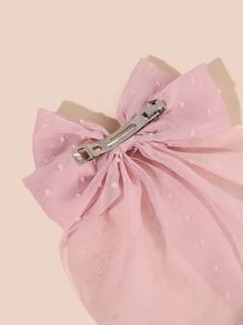 瑞士圆点蝴蝶结装饰法式发夹可爱情人节发夹发爪发卡发夹，适合上学、优雅、大学、蝴蝶结、高贵、冬季女装、发饰、发卡 - 藕粉色 - 查看 3