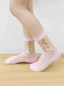 5pairs Toddler Girls Cartoon Graphic Socks