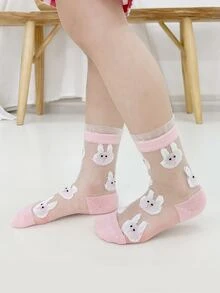 5pairs Toddler Girls Cartoon Graphic Socks