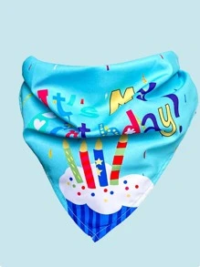 卡通蛋糕印花寵物方巾 - 彩色 - 查看 3