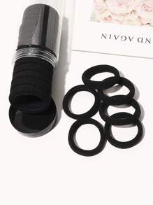 20 chiếc dây buộc tóc bằng khăn màu trơn đặt trong hộp - màu đen - Xem 4