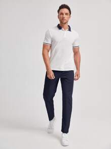 Manfinity RebelGame Men Solid Fold Pleated Trousers - Navy Blue - View 3