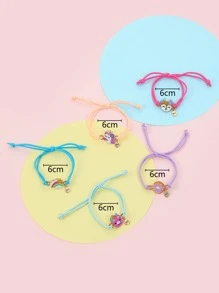 5pcs Girls Cartoon Decor Bracelet - Multicolor - View 3