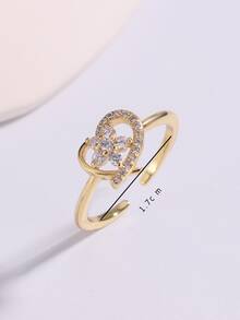 Nhẫn Pha lê Trang trí trái tim - Vàng - Xem 3