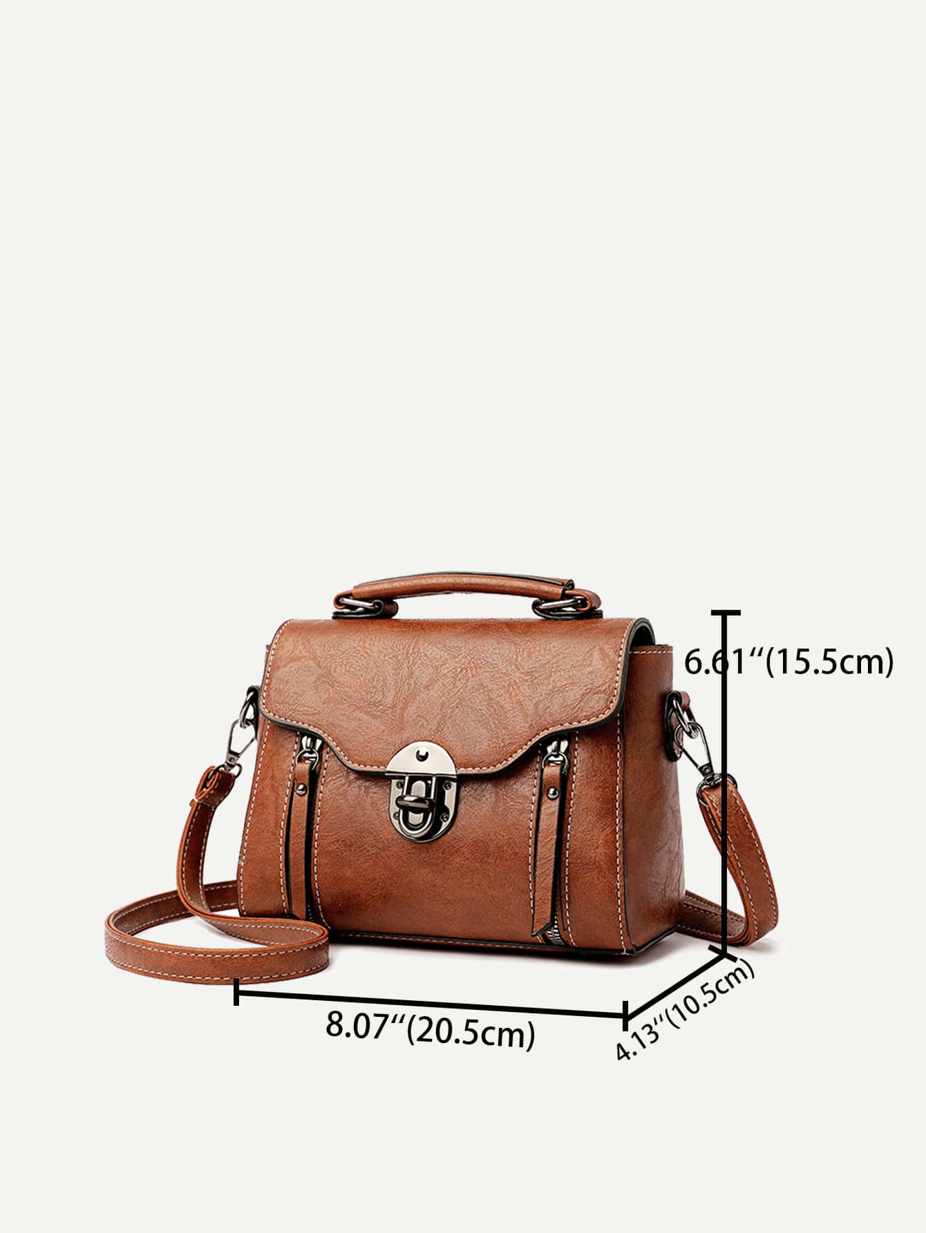 Women Flap Shoulder Bag, Brown Crossbody Bag, Ladies Handbag FLDC Shoulder Bags Crossbody Bag For Women PU Leather Small Square Bag Shoulder Bag Vintage Lady Handbag Lock Messenger Bag, Retro Inspired Bag, Business Casual Women Bag, Perfect For Office, Business And Work, Retro Inspired Vintage Bag For Women
