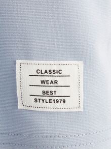 SHEIN Tops con trai lớn Đắp vá Lá thư Giải trí - Màu xanh nhạt - Xem 3