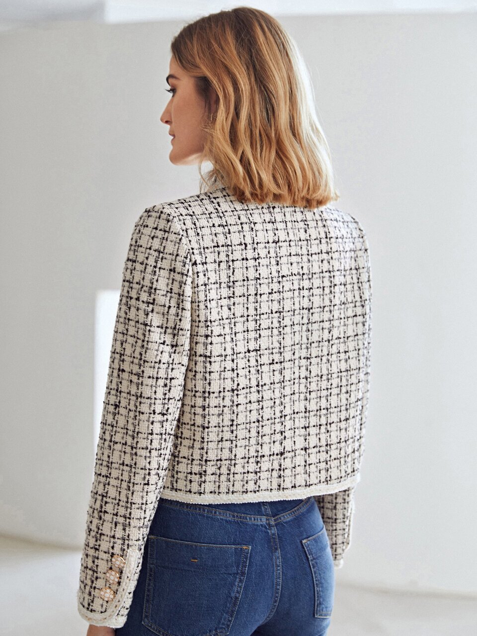 MOTF TWEED BOXY TIE OVERCOAT
