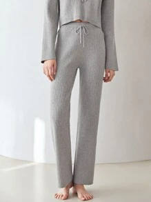 MOTF PREMIUM VISCOSE STRAIGHT LEG KNIT TROUSERS - Light Grey - View 10