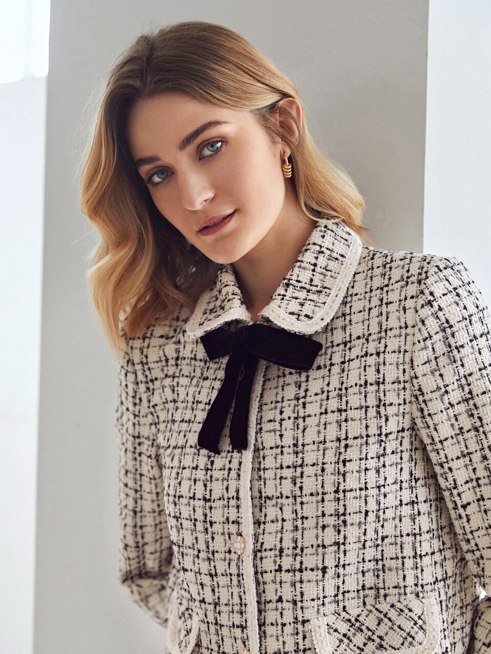 MOTF TWEED BOXY TIE OVERCOAT