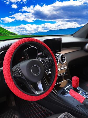 MEIKAXIU 3 قطع غطاء مقود السيارة مع مع عتاد غطاء