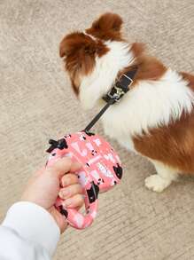 動物印花可伸縮寵物牽引繩 - 西瓜粉 - 查看 2